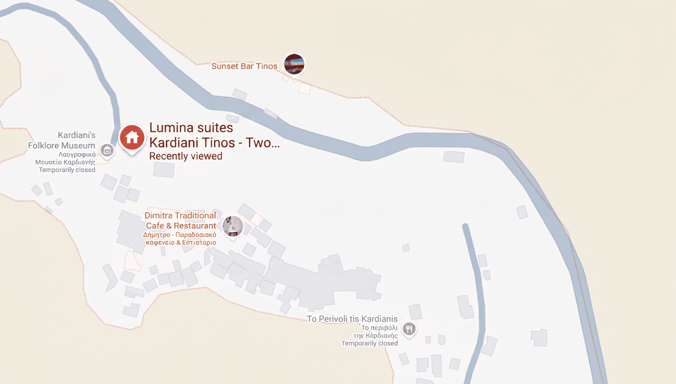 Lumina Kardiani location map — Kardiani, Tinos
